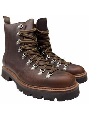 Grenson Brady Hiker Boots Oily Grain Leather Brown Size UK 9 G | US 10